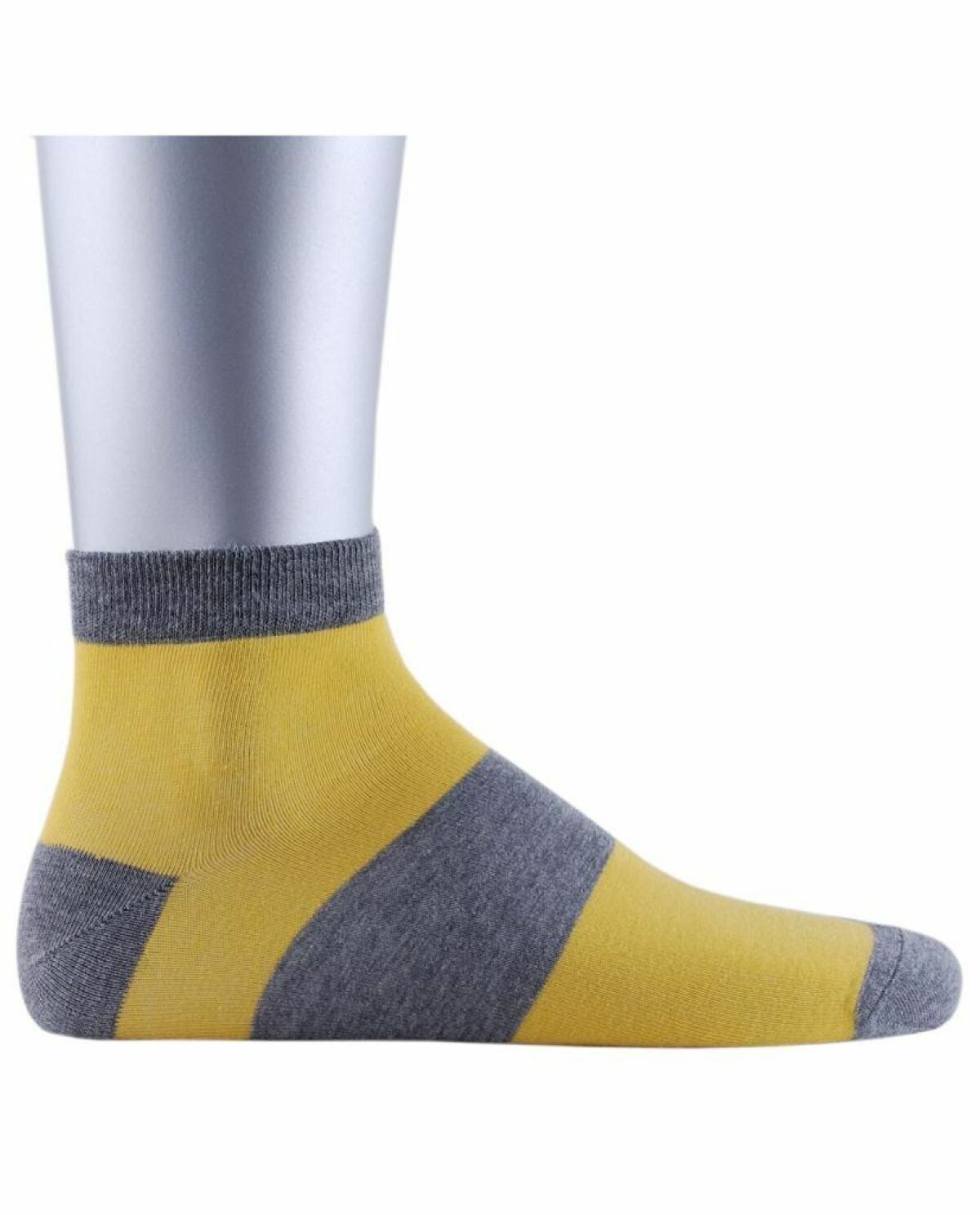 Philip Hardal-Gri Çizgi Detaylı Kısa Soket Çorap Brogetti