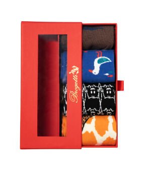 4lü Paket Sevimli Hayvan Desenli Erkek Soket Çoraplar