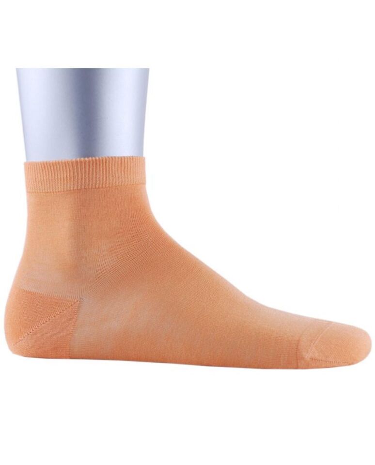 Turuncu Merserize Kisa Soket Corap ince ve yazlık