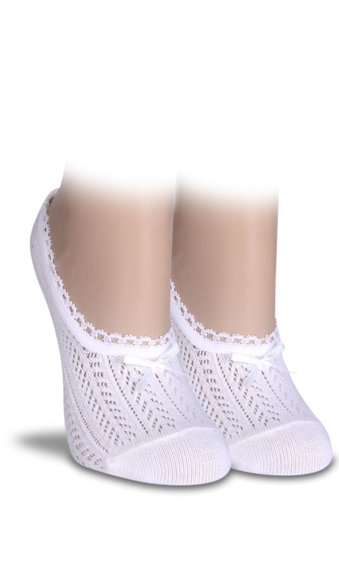 Beyaz Renk Dantelli File Babet Çorap