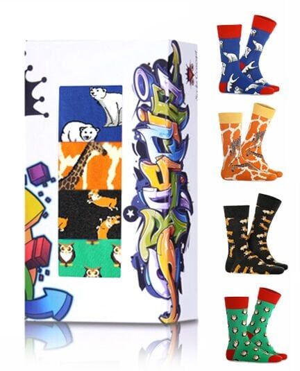4lü Eko Paket Animals Desenli Erkek Soket Çorap PKT98