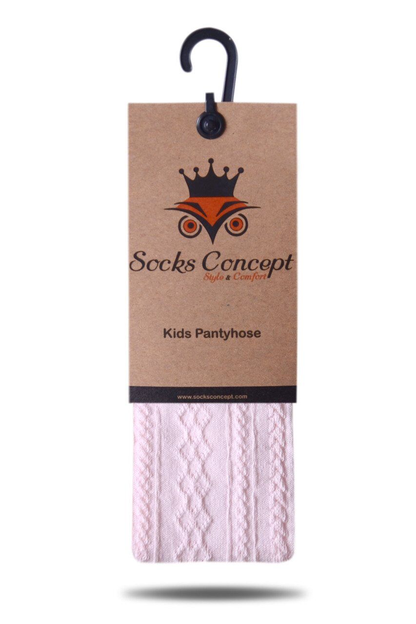 Külotlu Çorap Kabartma Desenli Pembe Heidi PEMBE - 11/12 YAŞ
