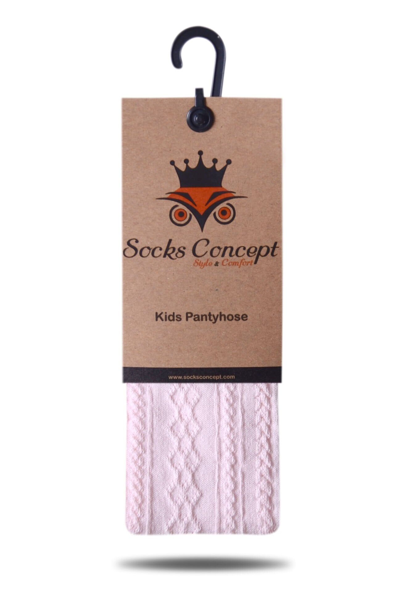 Külotlu Çorap Kabartma Desenli Pembe Heidi PEMBE - 7/8 YAŞ