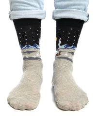 Kar Manzarası Desenli Erkek Yılbaşı Çorabı RENKLİ - 41/46