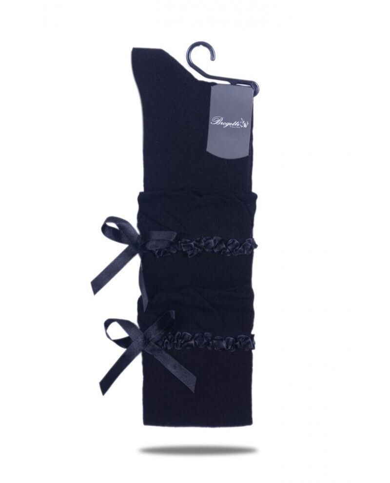 Kurdela Aksesuarlı Siyah Dizüstü Çorap Ribbon