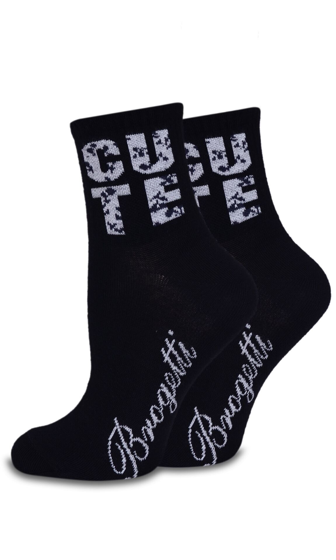Cute Yazılı Renkli Soket Çoraplar 4 lü Ekonomik Paket
