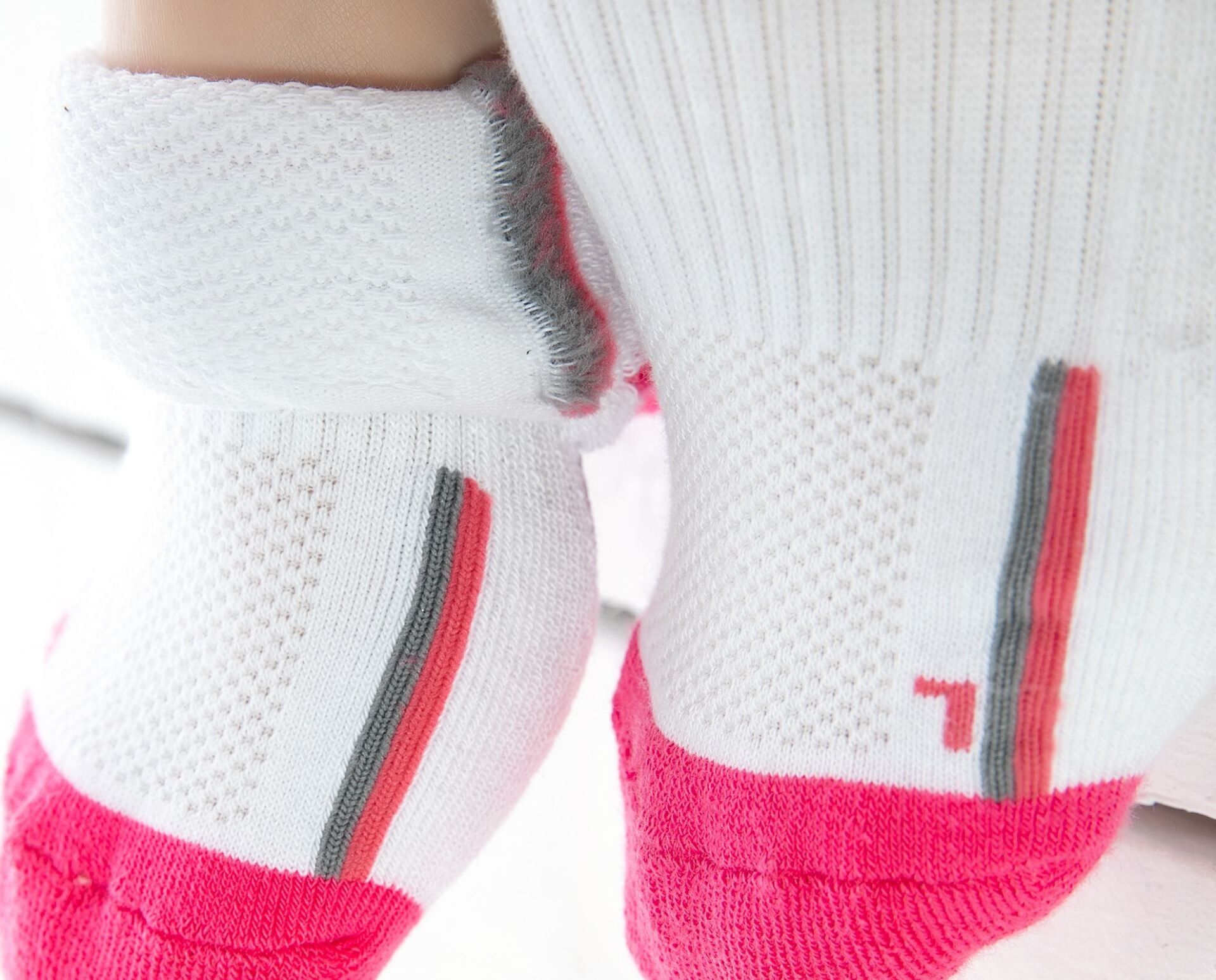 Coolmax Spor Çorap Fuşya Çizgili Havlu Taban Elastik Bant