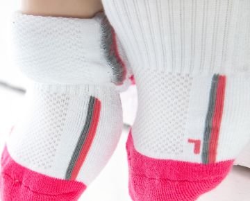 Coolmax Spor Çorap Fuşya Çizgili Havlu Taban Elastik Bant