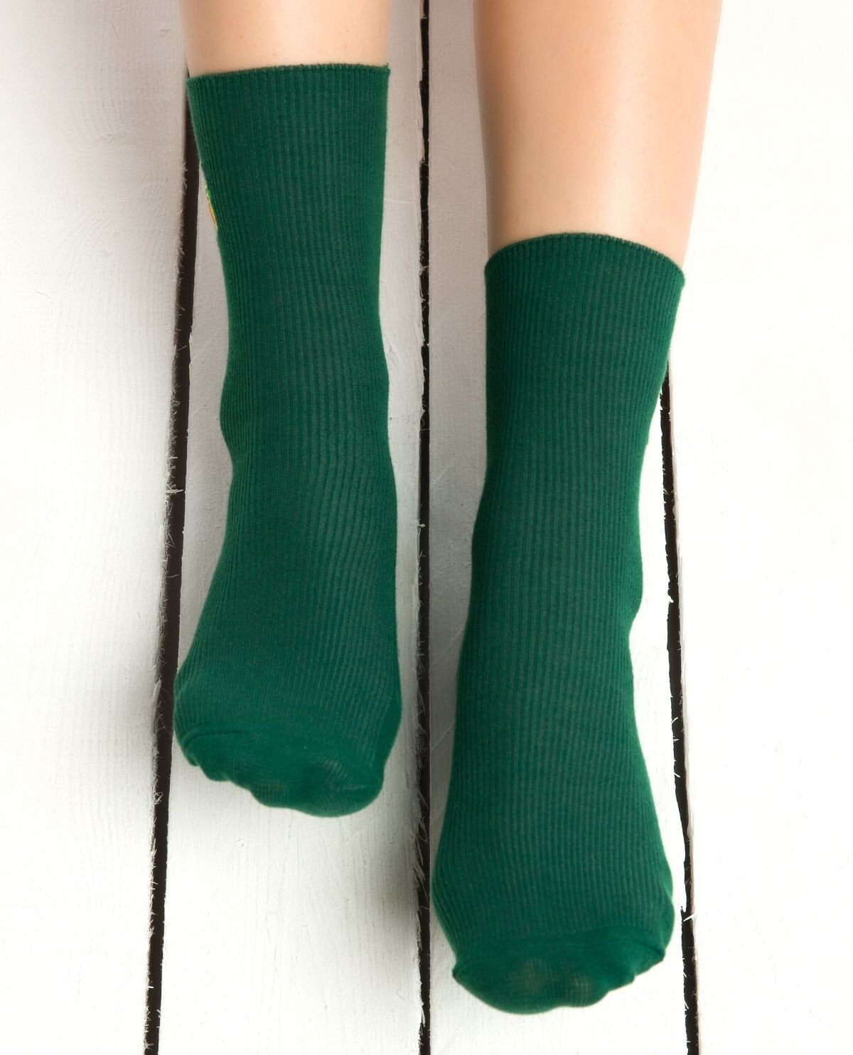 Avokado Nakışlı Yeşil Renk Kadın Soket Çorap