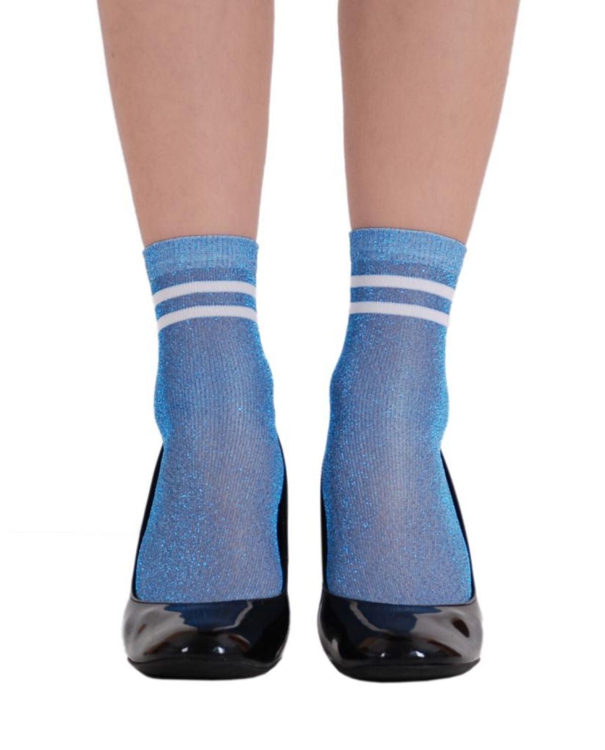 Victoria Açık Mavi Simli Çorap Brogetti