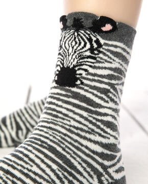 Zebra Desen Soket Çorap
