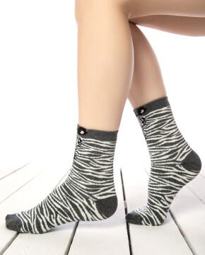 Zebra Desen Soket Çorap