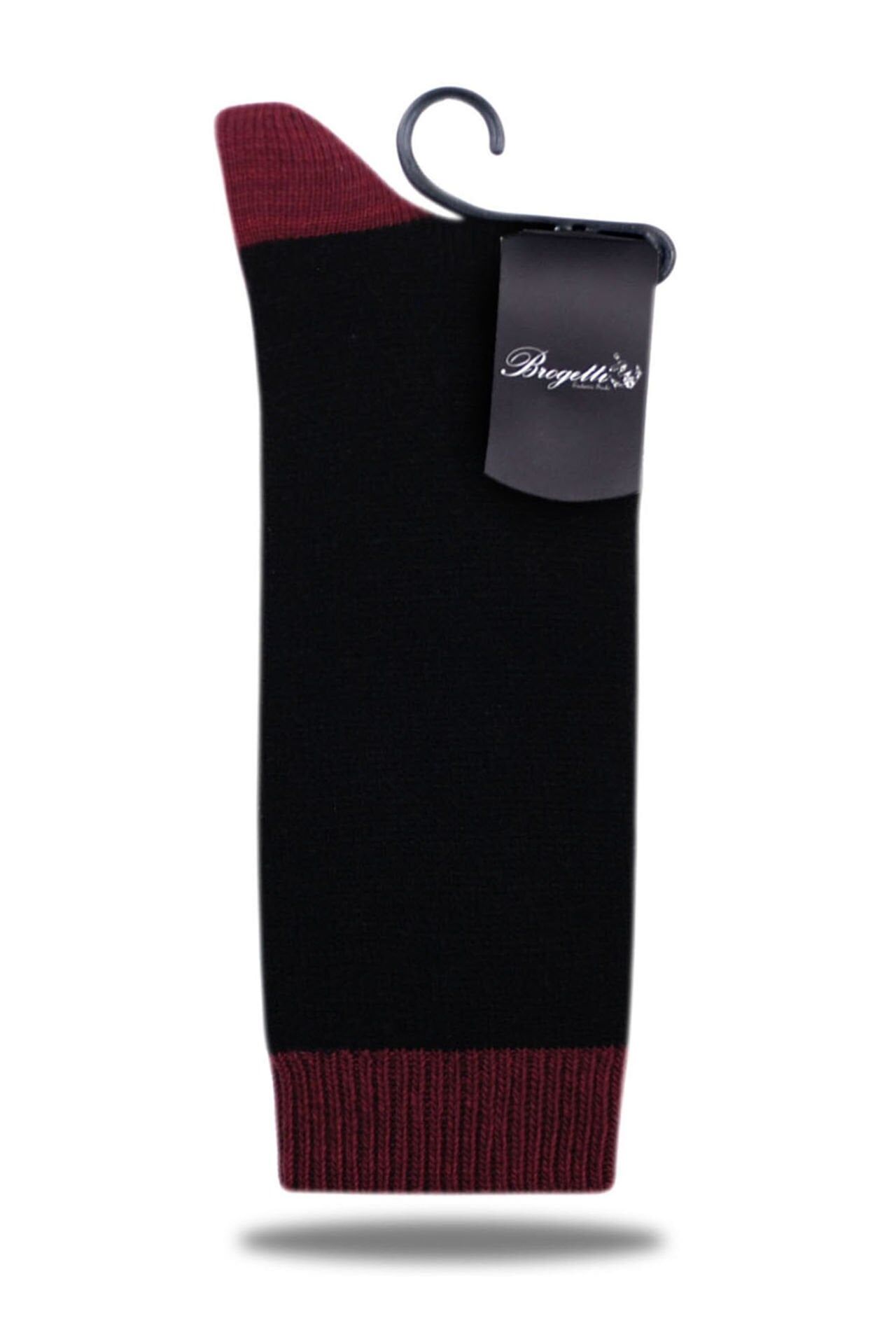 Siyah Bordo Lastikli Soket Çorap Agola