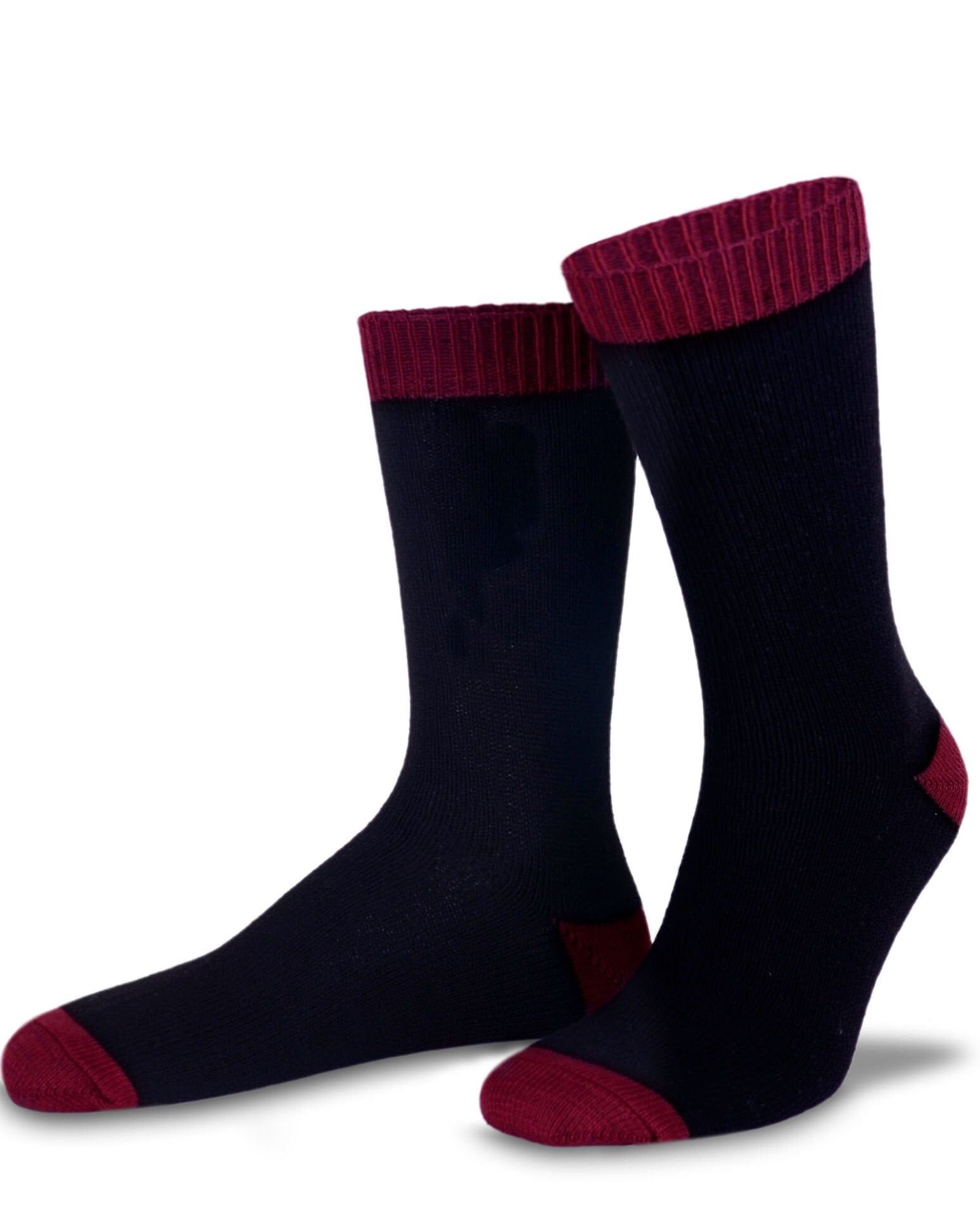 Siyah Bordo Lastikli Soket Çorap Agola