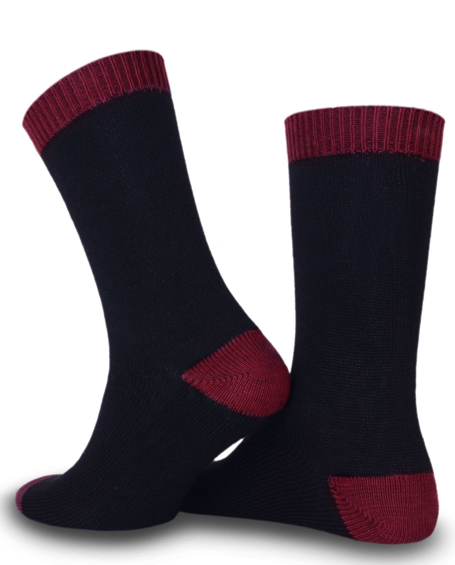 Siyah Bordo Lastikli Soket Çorap Agola