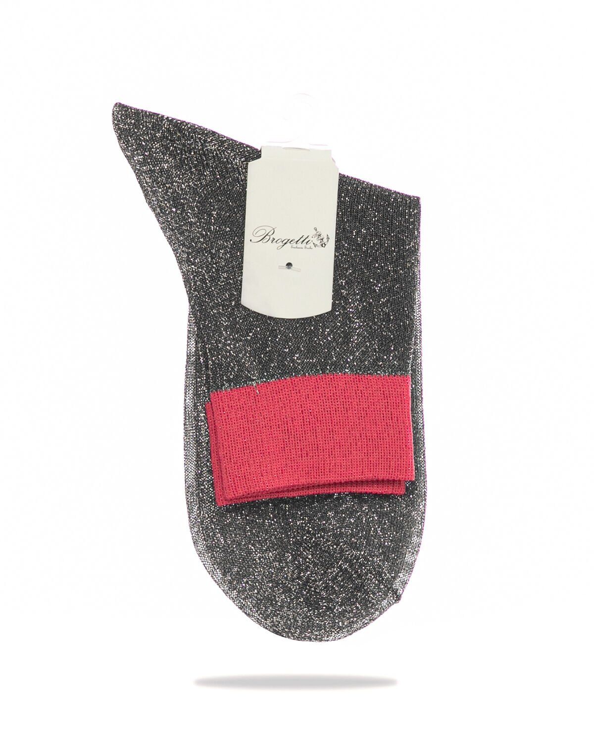 Angelina Simli Pembe Lastikli Çorap Brogetti GÜMÜŞ - TEK BEDEN