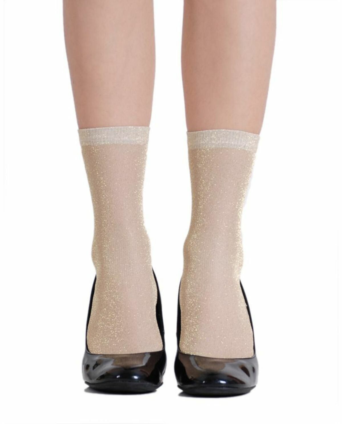 Caroline Altın Simli Çorap Brogetti