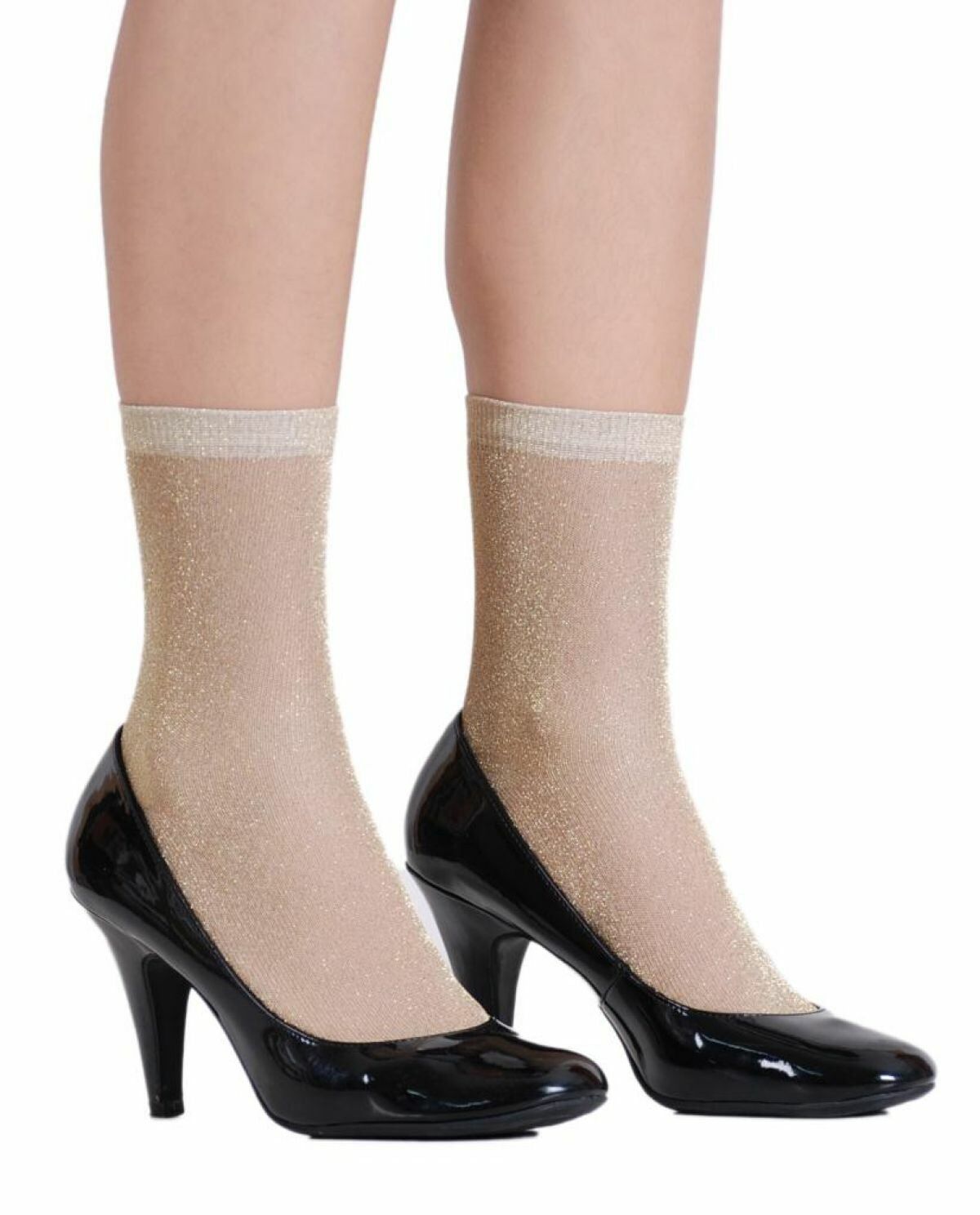 Caroline Altın Simli Çorap Brogetti