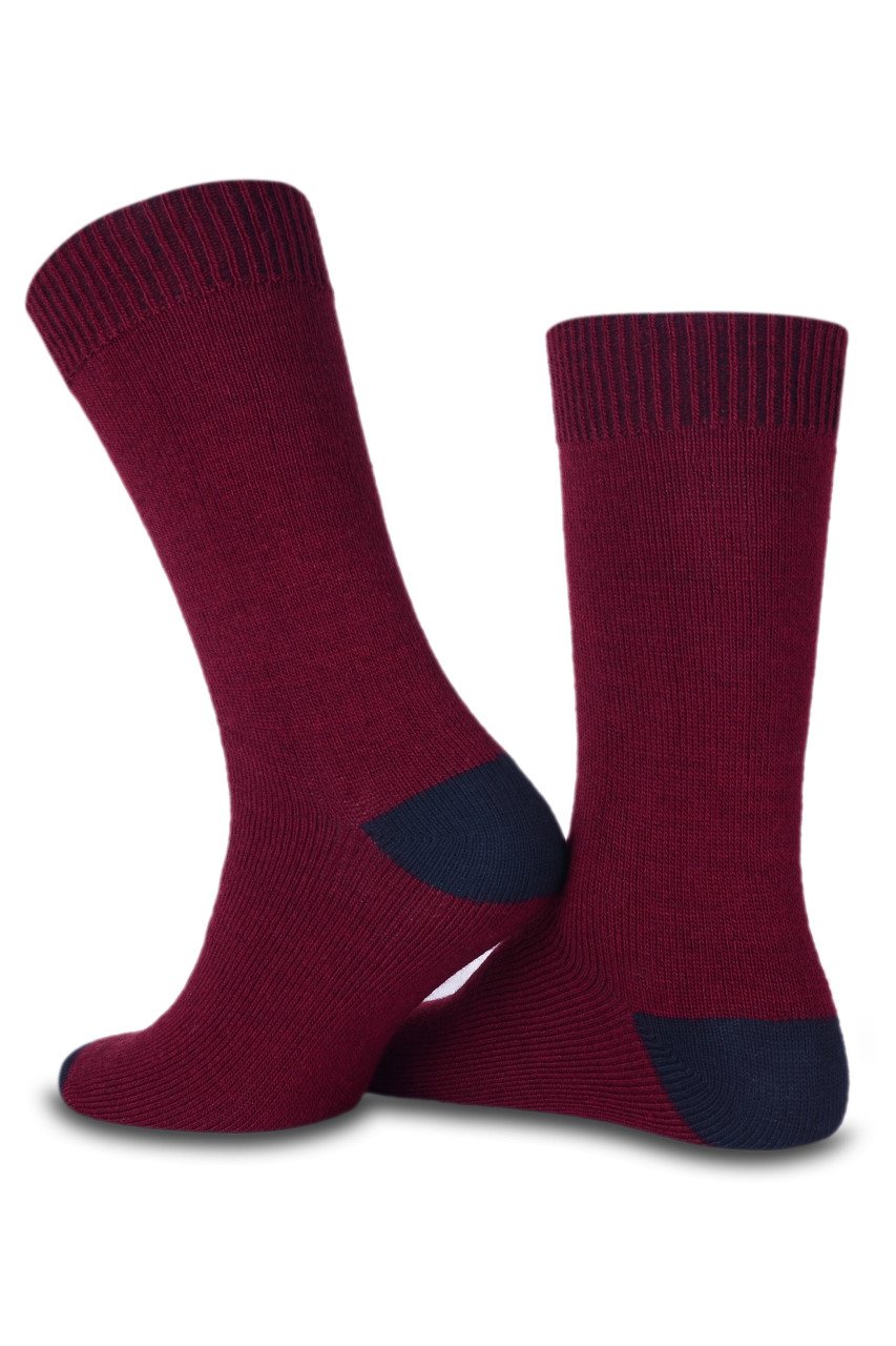 Yün Bordo Soket Çorap Aras BORDO - TEK BEDEN