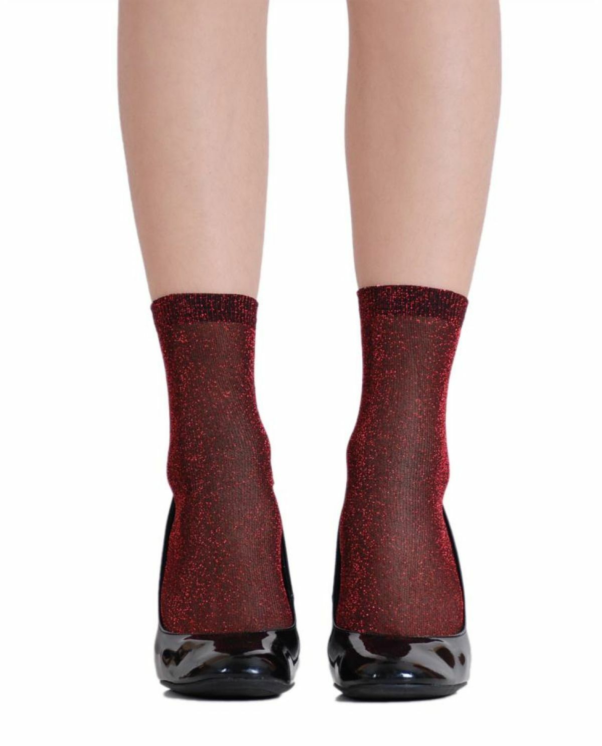 Caroline Kırmızı Simli Çorap Brogetti