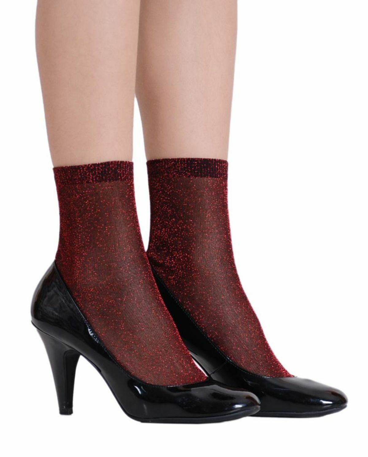 Caroline Kırmızı Simli Çorap Brogetti KIRMIZI - TEK BEDEN