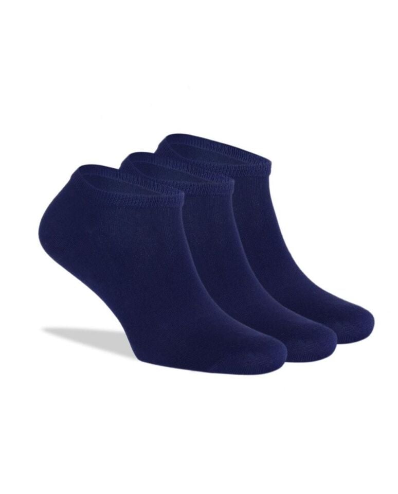 Sneakers Lacivert Unisex Çorap Bambu Kısa Soket 3lü Paket