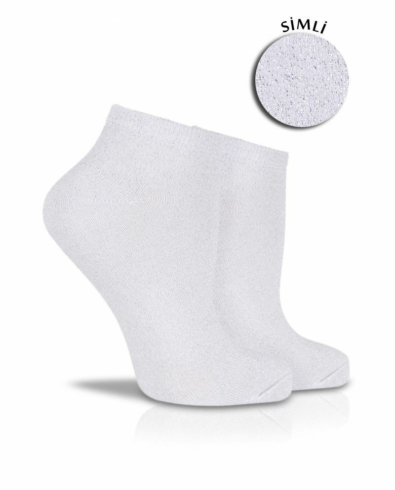 Kadın Renkli Simli Çorap 5'li Ekonomik Paket