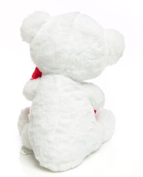 Kalpli I Love You Yazılı 40cm Beyaz Peluş Ayıcık