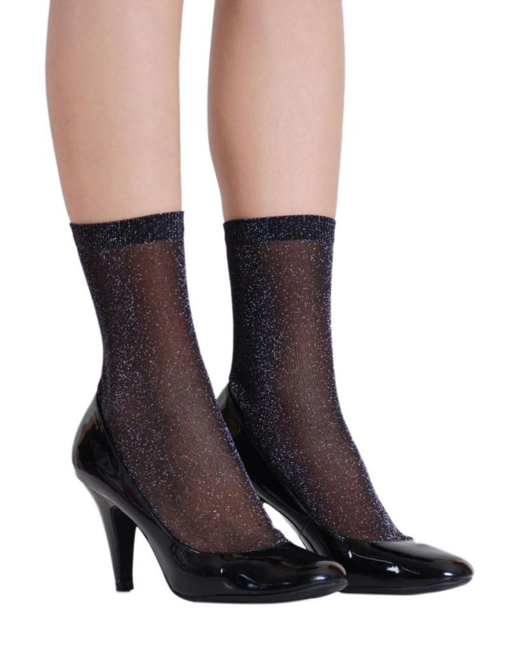 Caroline Siyah Simli Çorap Brogetti SİYAH - TEK BEDEN