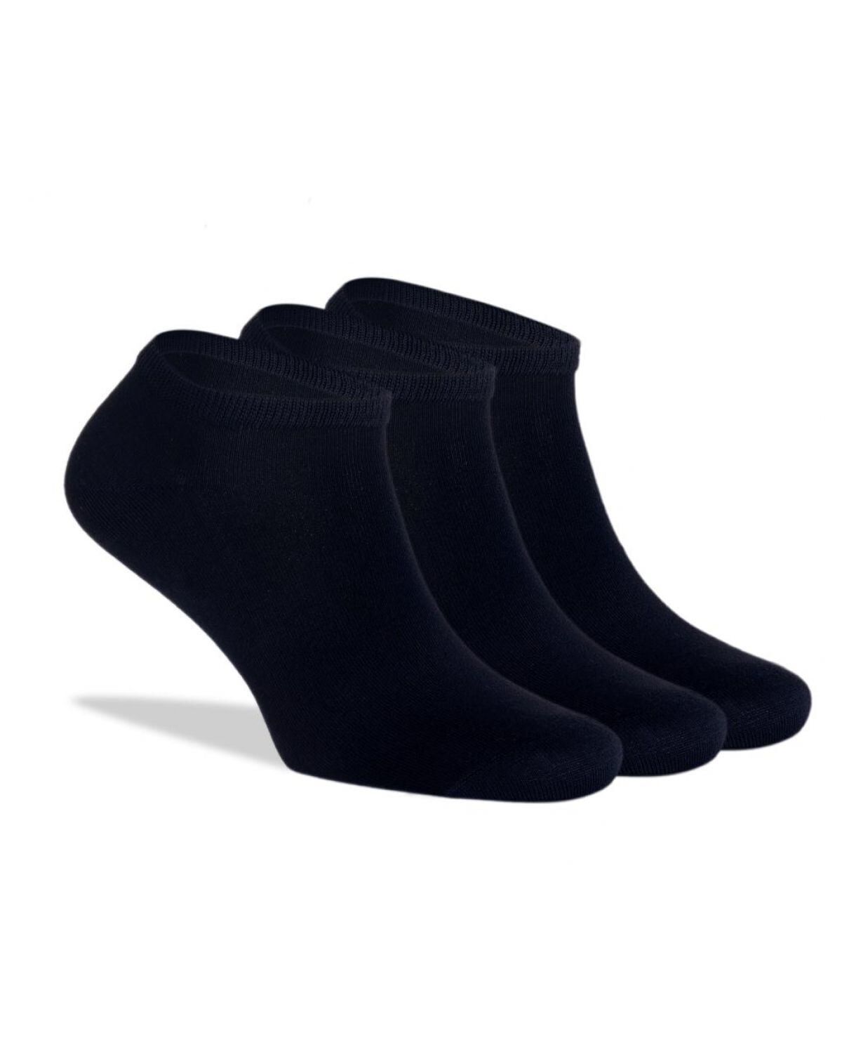 Sneakers Siyah Unisex Çorap Bambu Kısa Soket 3'lü Paket SİYAH - 36/40