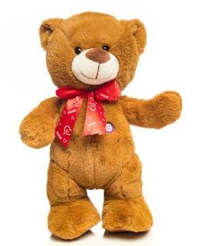 Öpücük ve Seni Çok Seviyorum Sesli Ayaklı 35cm Peluş Ayıcık
