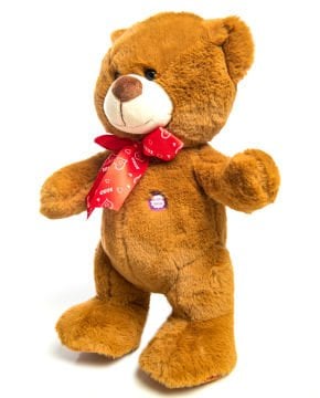 Öpücük ve Seni Çok Seviyorum Sesli Ayaklı 35cm Peluş Ayıcık