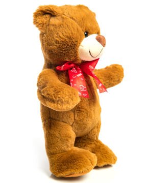 Öpücük ve Seni Çok Seviyorum Sesli Ayaklı 35cm Peluş Ayıcık