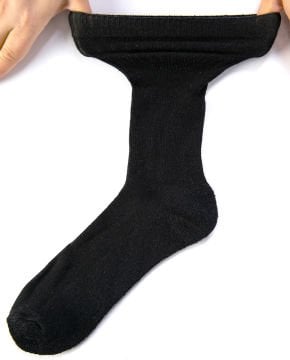 Siyah Lana Yün Diyabetik Çorap