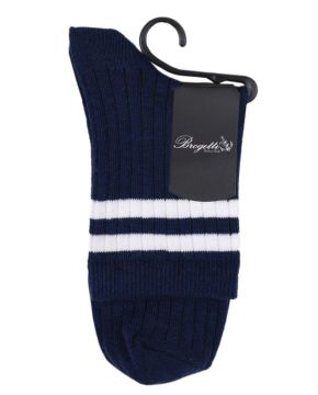 Larisa Lacivert Renk Beyaz Çizgili Soket Çorap