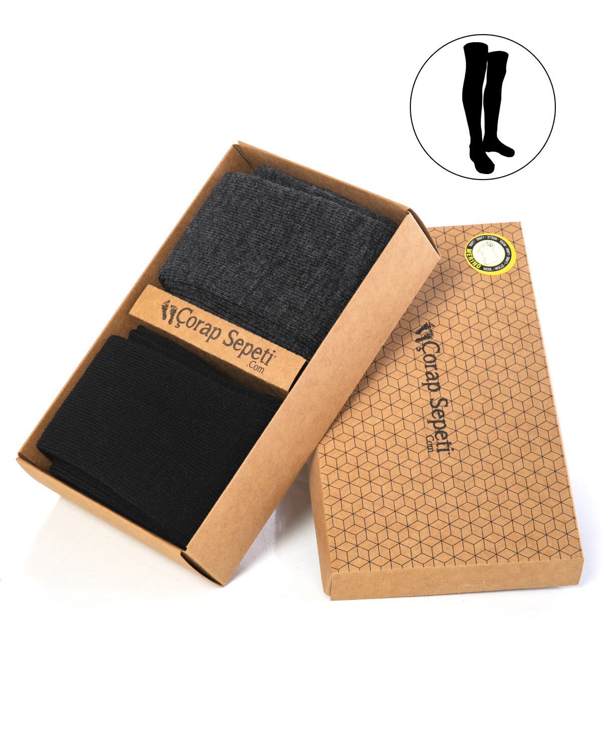 Merino Yün 2li Eko Paket Dizüstü Erkek Çorap