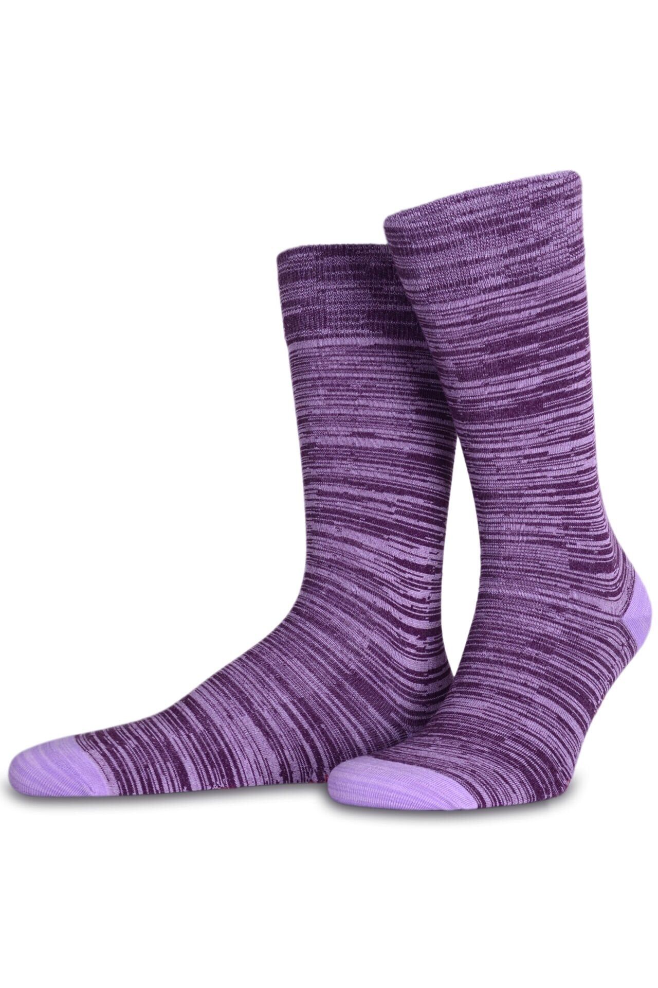 Koyu Lila  Renkli Bambu Erkek Soket Çorabı Andey