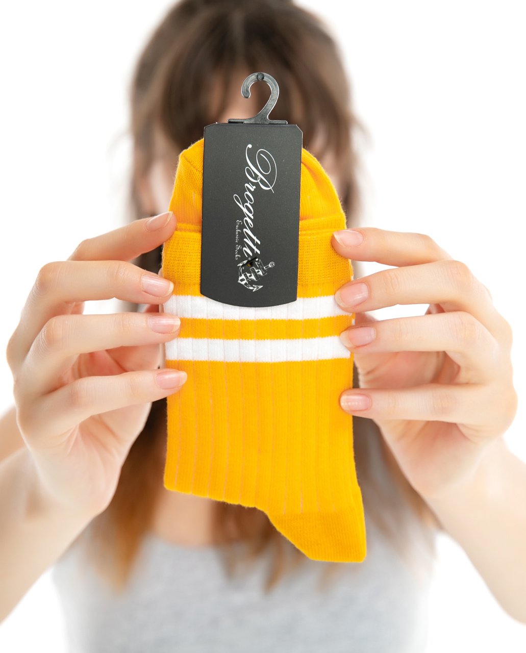 Larisa Sarı Renk Beyaz Çizgili Soket Çorap SARI - 36/40