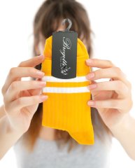 Larisa Sarı Renk Beyaz Çizgili Soket Çorap SARI - 36/40