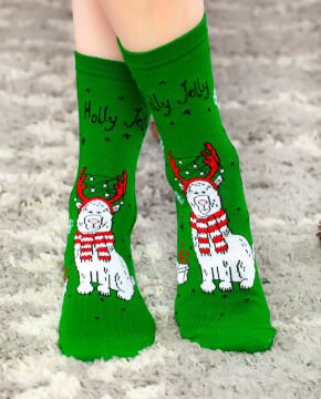 Holly Jolly Kutup Ayısı Figürlü Soket Çorap Socks Concept