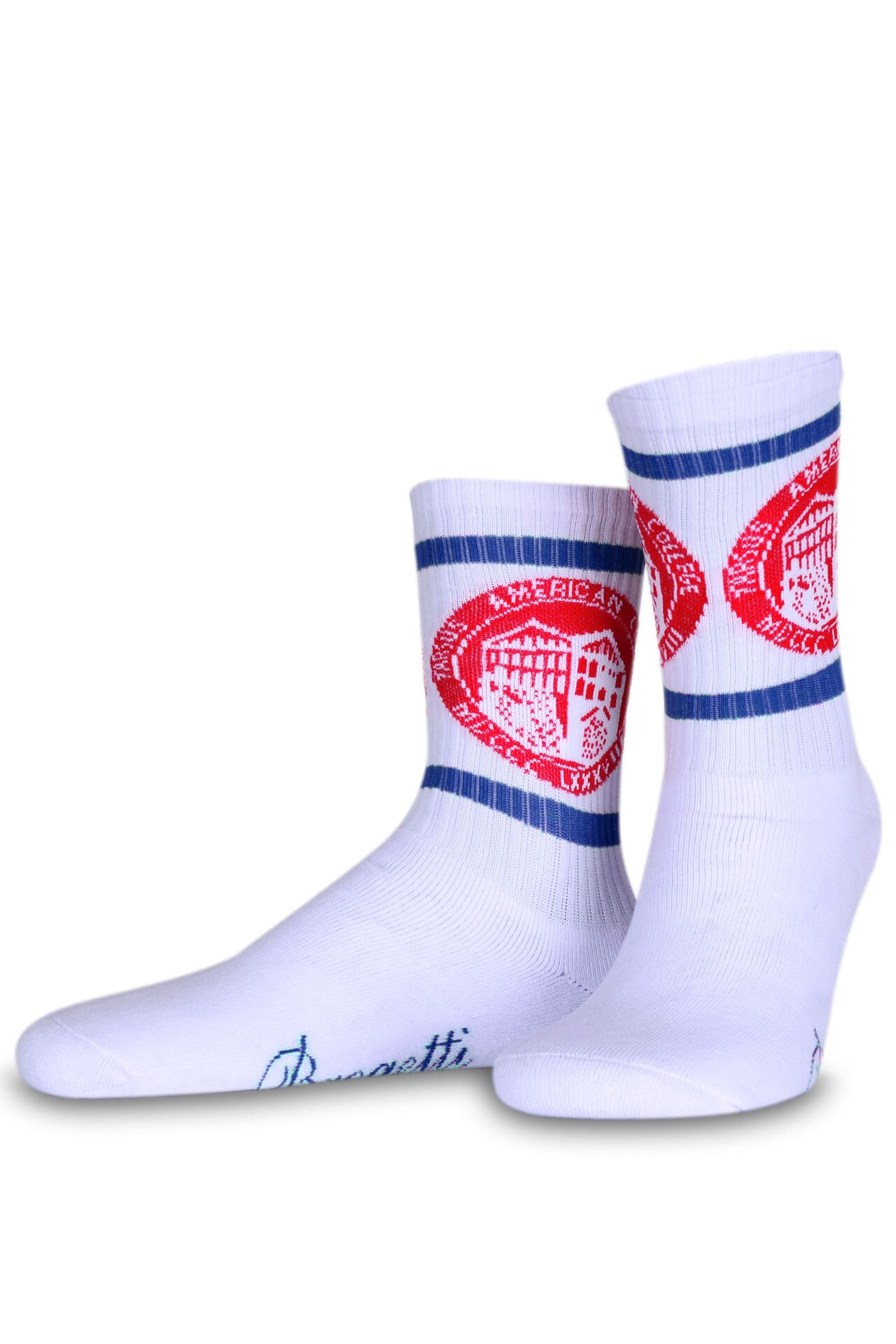 TAC Logolu Mavi Çizgili Spor Çorap