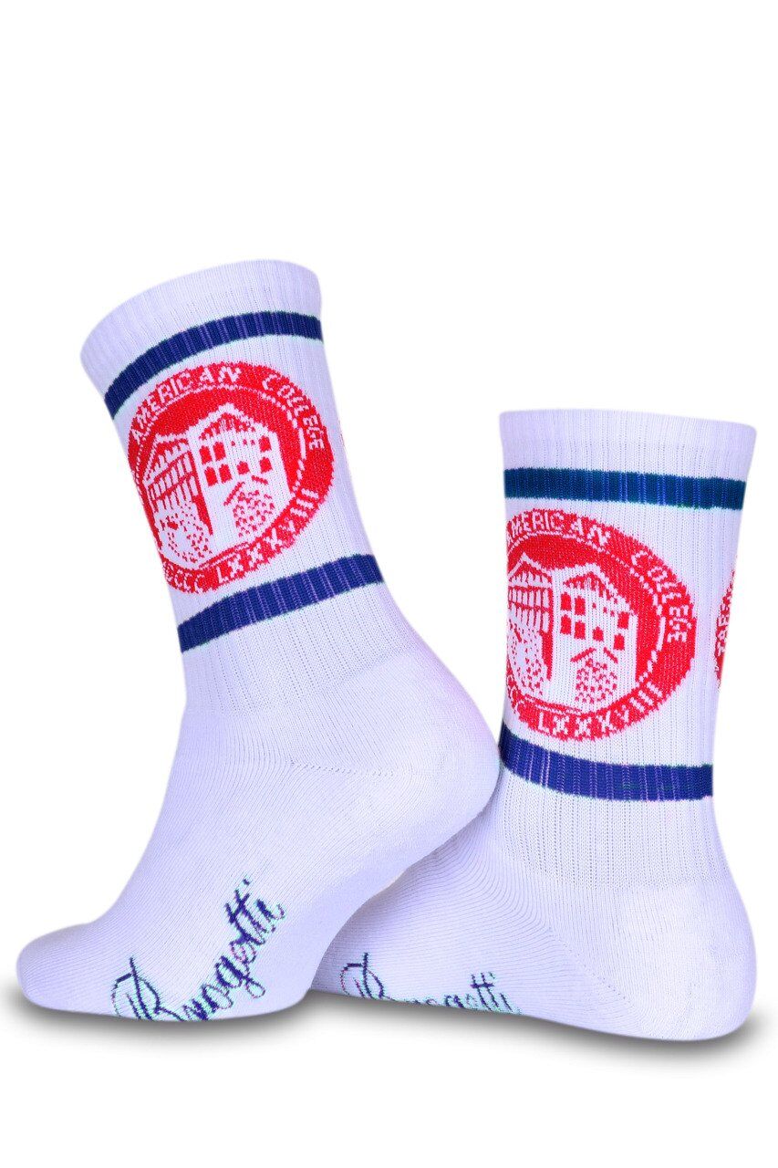 TAC Logolu Mavi Çizgili Spor Çorap RENKLİ - 36/40