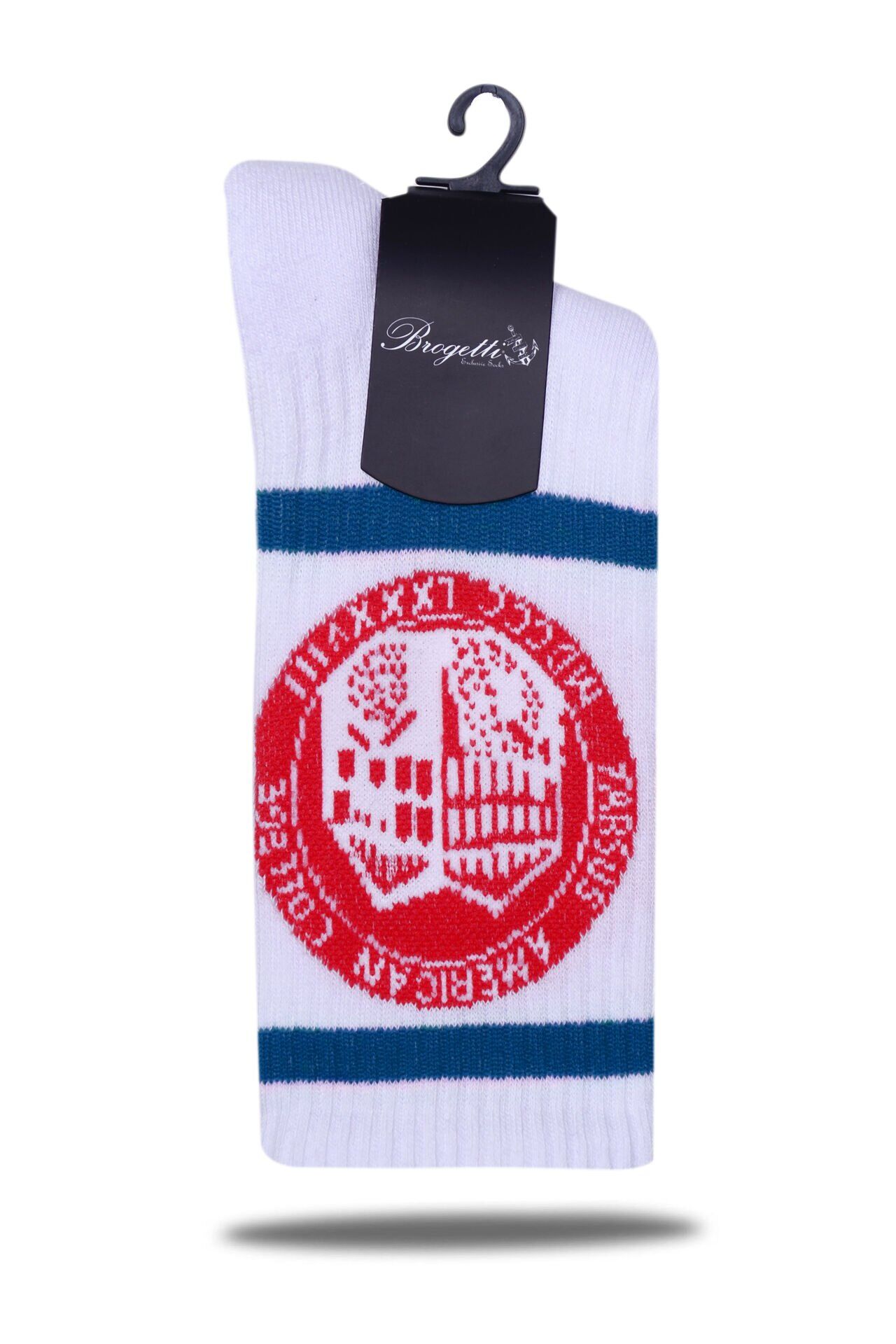 TAC Logolu Mavi Çizgili Spor Çorap RENKLİ - 36/40