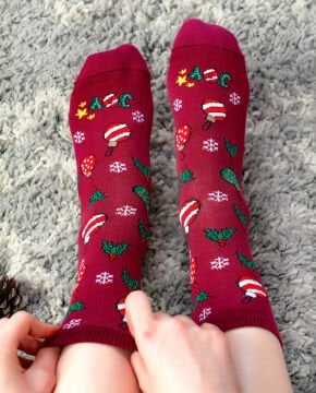 Çam Ağacı Süs Desenli Soket Çorap Socks Concept