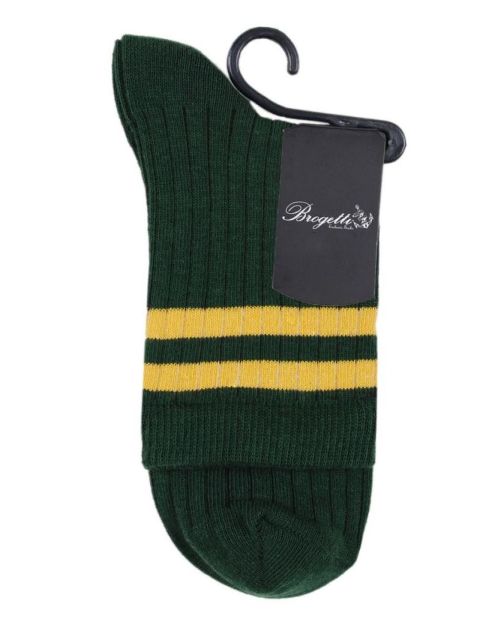 Larisa Yeşil Renk Sarı Çizgili Soket Çorap KOYU YEŞİL - 36/40