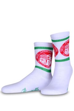 TAC Logolu Yeşil Çizgili Spor Çorap