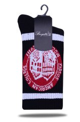 TAC Logolu Siyah Renk Beyaz Çizgili Spor Çorap RENKLİ - 36/40