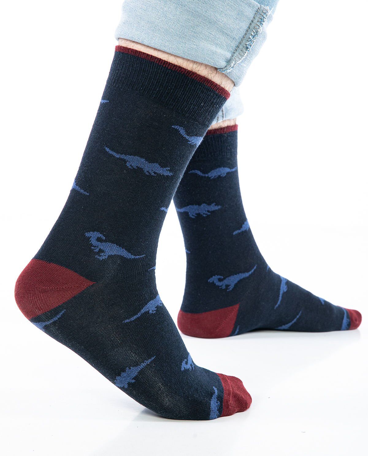 Timsah Desenli Erkek Soket Çorap LACİVERT - 41/46