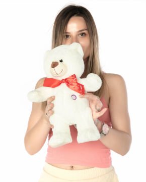Öpücük ve Seni Çok Seviyorum Sesli Ayaklı Peluş Ayıcık