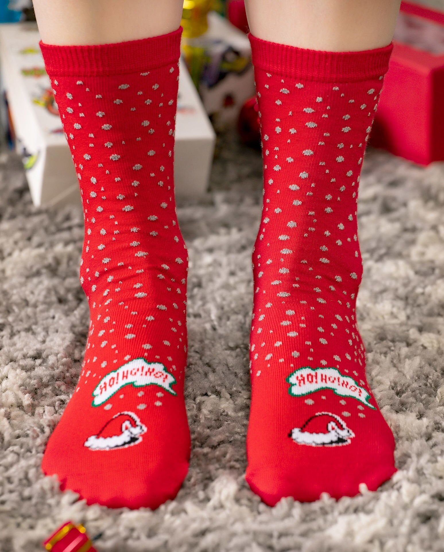 Yılbaşı Çorabı Noel Baba Şapka Desenli